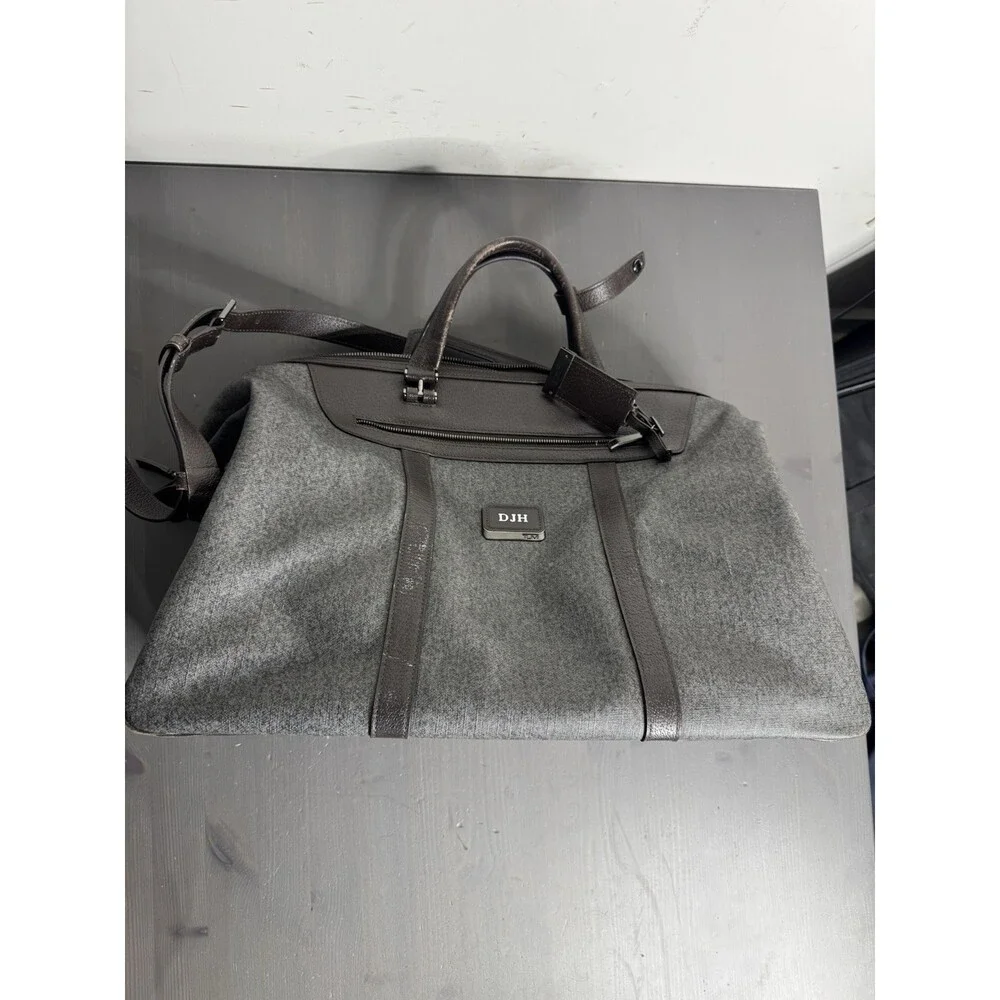 Authentic TUMI Astor San Remo Duffel Earl Grey Brown Leather Weekender Bag - Picture 5 of 13